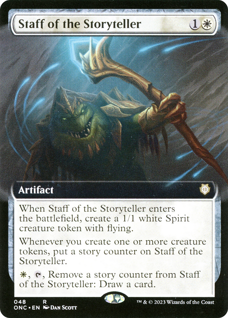 Staff of the Storyteller (Extended Art) [Phyrexia: All Will Be One Commander] | Yard's Games Ltd