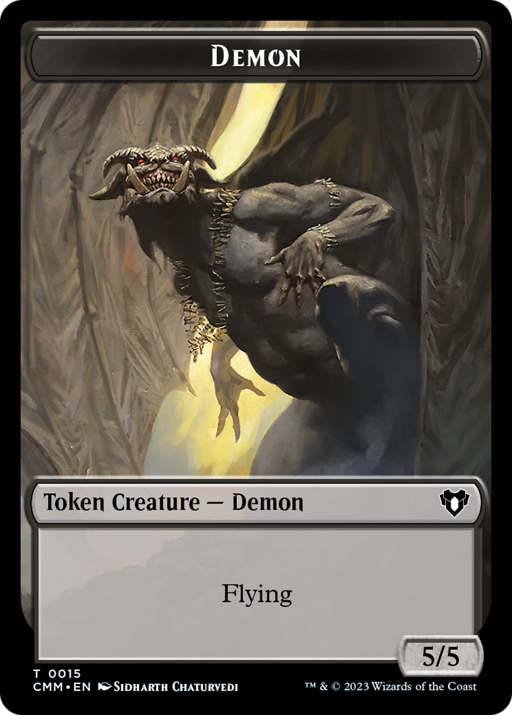 Eldrazi Spawn // Demon Double-Sided Token [Commander Masters Tokens] | Yard's Games Ltd