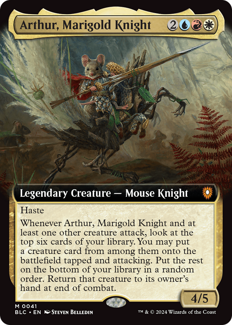 Arthur, Marigold Knight (Extended Art) [Bloomburrow Commander] | Yard's Games Ltd