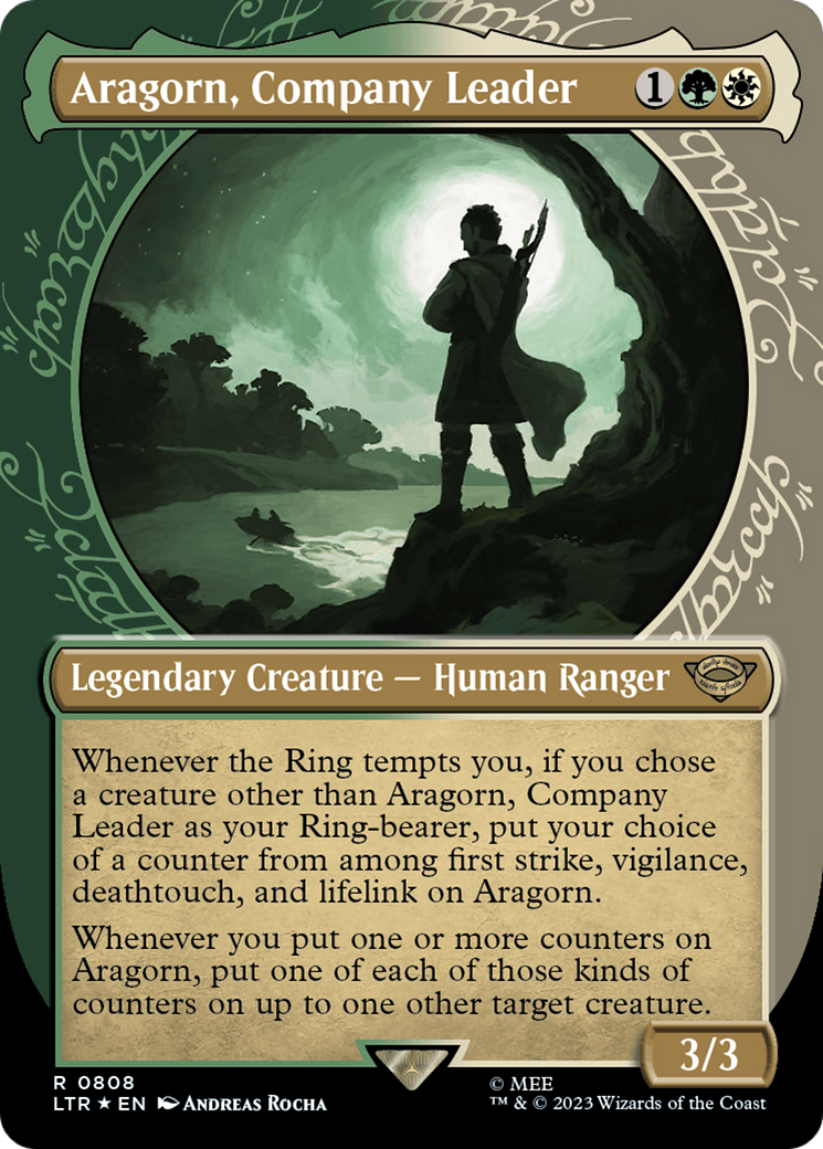 Aragorn, Company Leader (Showcase) (Surge Foil) [The Lord of the Rings: Tales of Middle-Earth] | Yard's Games Ltd