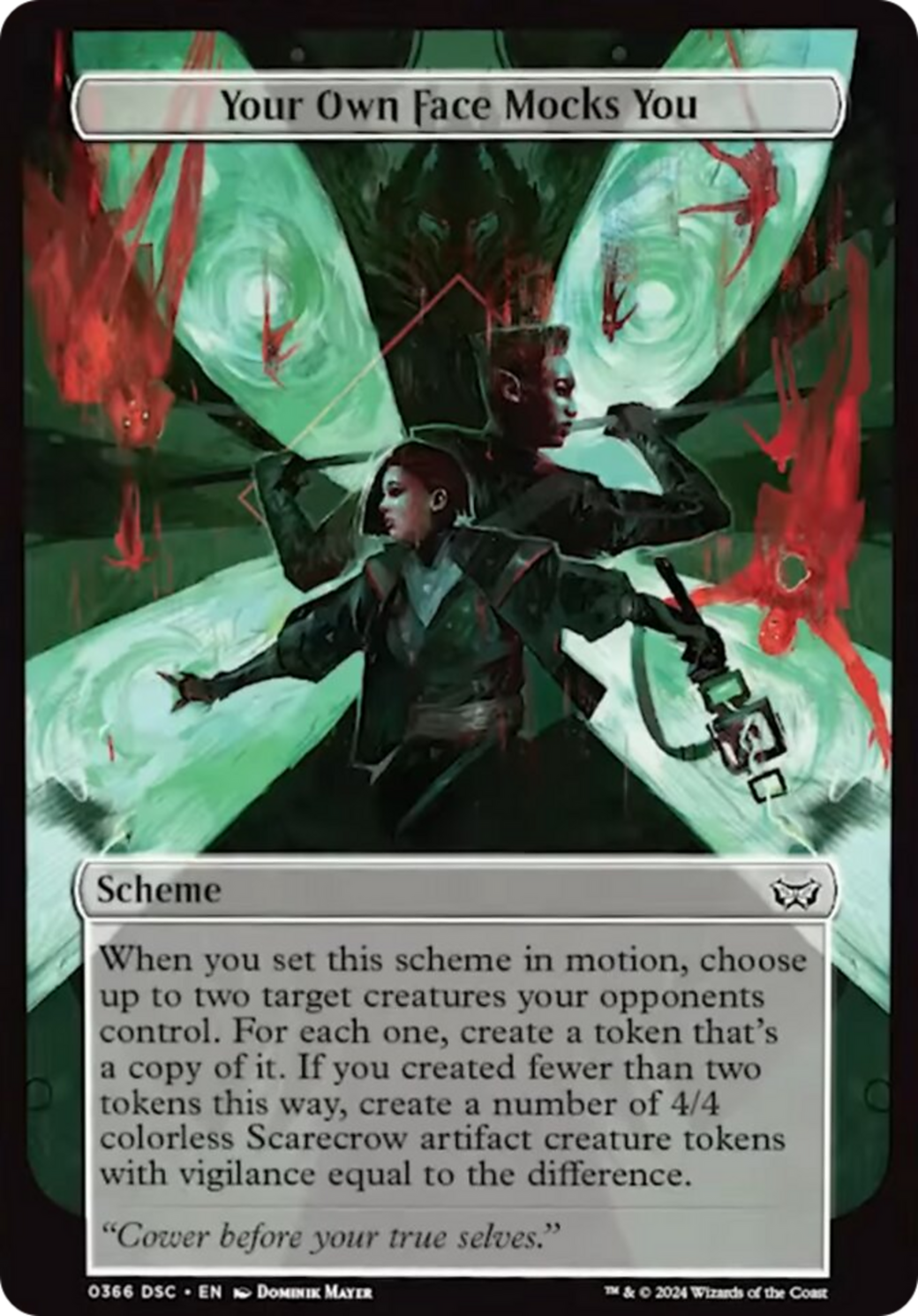 Your Own Face Mocks You (Full Art) [Duskmourn: Archenemy] | Yard's Games Ltd