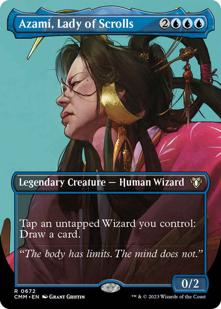 Azami, Lady of Scrolls (Borderless Profile) [Commander Masters] | Yard's Games Ltd