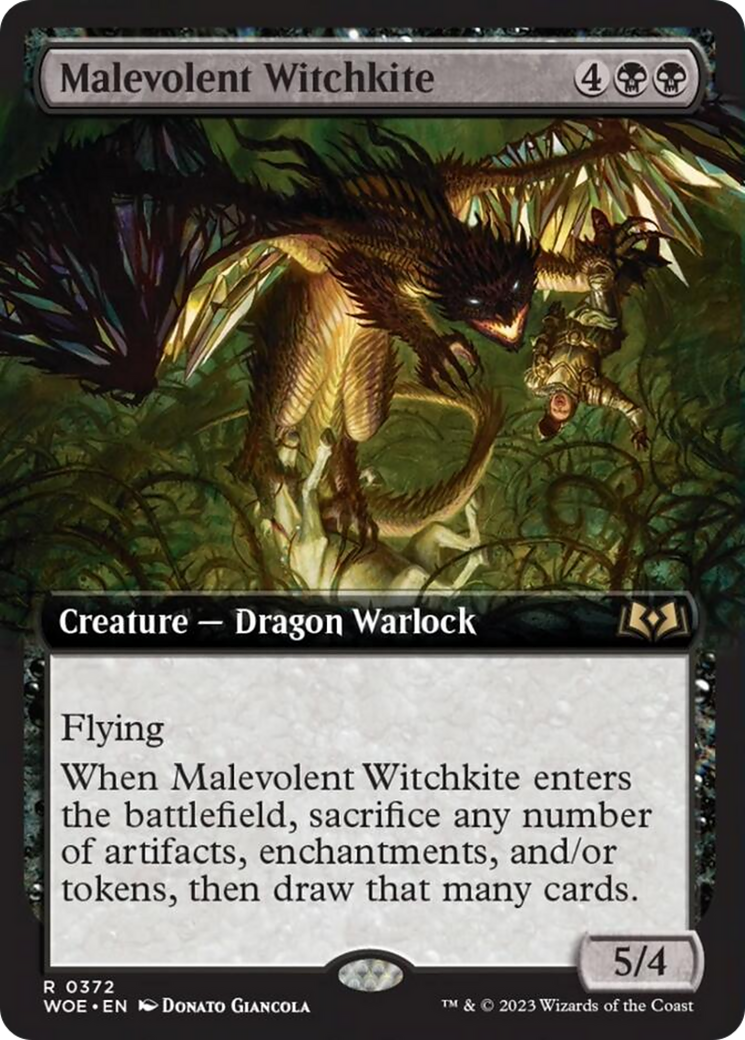 Malevolent Witchkite (Extended Art) [Wilds of Eldraine] | Yard's Games Ltd