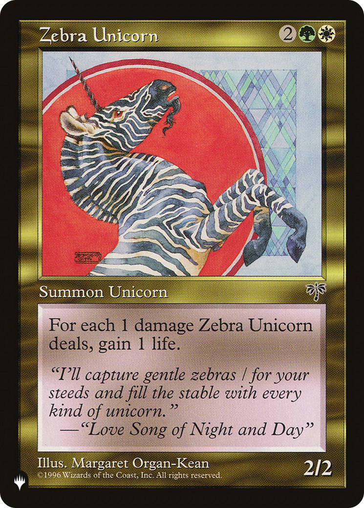 Zebra Unicorn [The List] | Yard's Games Ltd