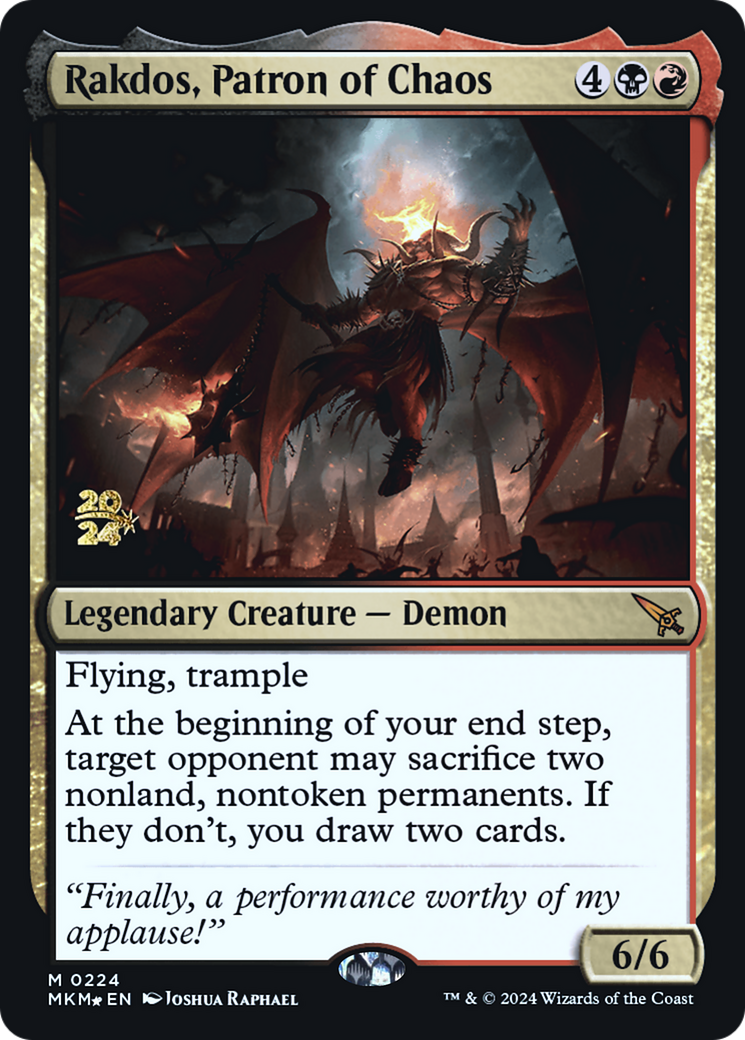 Rakdos, Patron of Chaos [Murders at Karlov Manor Prerelease Promos] | Yard's Games Ltd