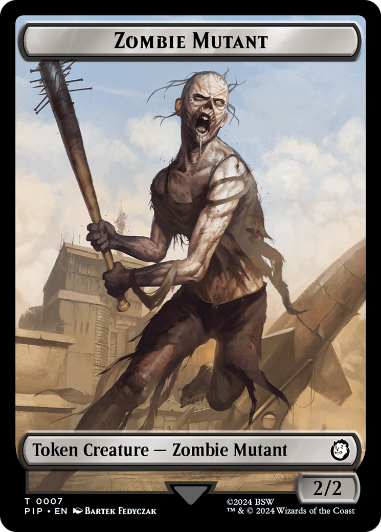 Treasure (0018) // Zombie Mutant Double-Sided Token [Fallout Tokens] | Yard's Games Ltd