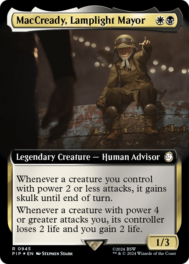 MacCready, Lamplight Mayor (Extended Art) (Surge Foil) [Fallout] | Yard's Games Ltd