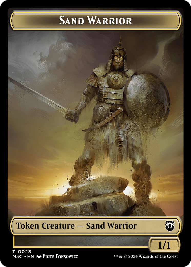 Marit Lage // Sand Warrior Double-Sided Token [Modern Horizons 3 Commander Tokens] | Yard's Games Ltd