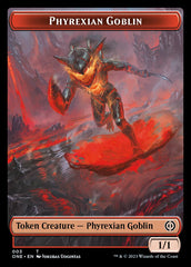 Rebel // Phyrexian Goblin Double-Sided Token [Phyrexia: All Will Be One Tokens] | Yard's Games Ltd