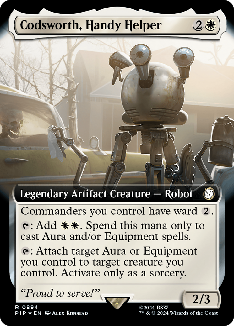 Codsworth, Handy Helper (Extended Art) (Surge Foil) [Fallout] | Yard's Games Ltd