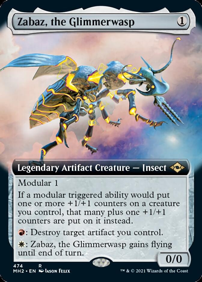 Zabaz, the Glimmerwasp (Extended Art) [Modern Horizons 2] | Yard's Games Ltd