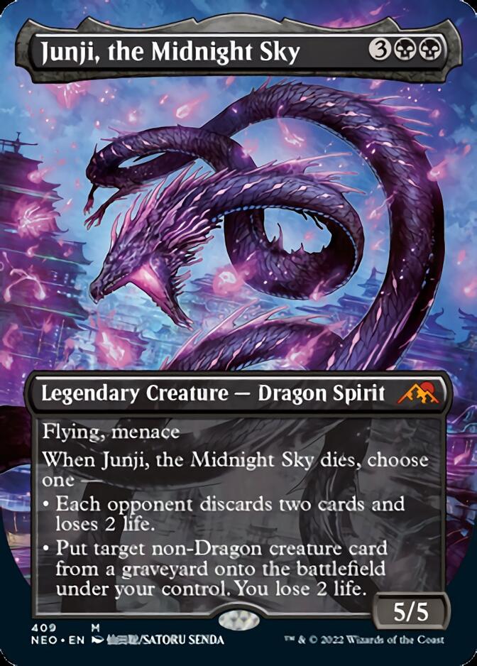 Junji, the Midnight Sky (Borderless Alternate Art) [Kamigawa: Neon Dynasty] | Yard's Games Ltd