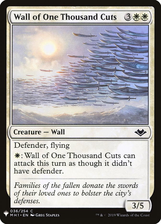 Wall of One Thousand Cuts [Mystery Booster] | Yard's Games Ltd