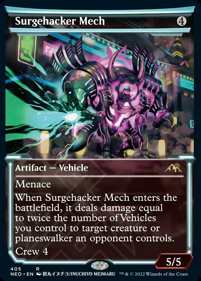 Surgehacker Mech (Showcase Soft Glow) [Kamigawa: Neon Dynasty] | Yard's Games Ltd