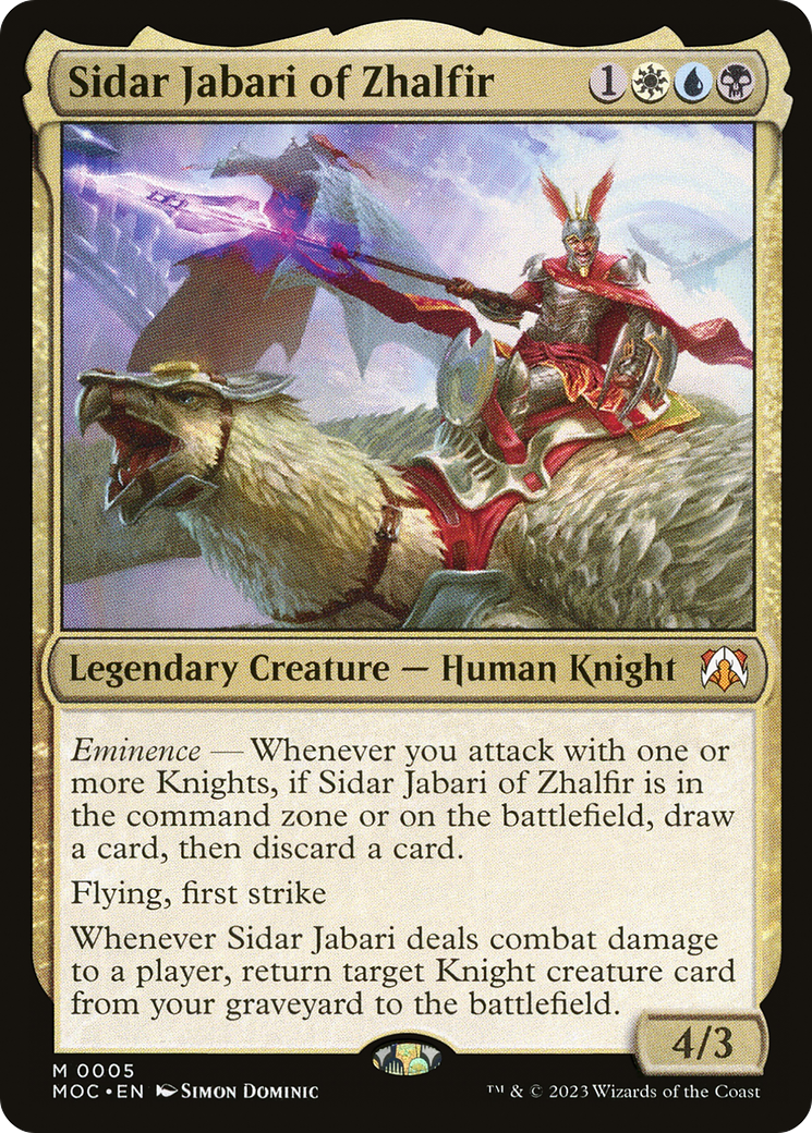 Sidar Jabari of Zhalfir [March of the Machine Commander] | Yard's Games Ltd