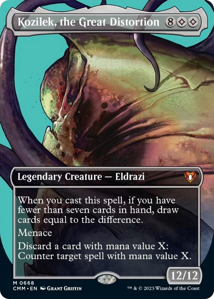 Kozilek, the Great Distortion (Borderless Profile) [Commander Masters] | Yard's Games Ltd