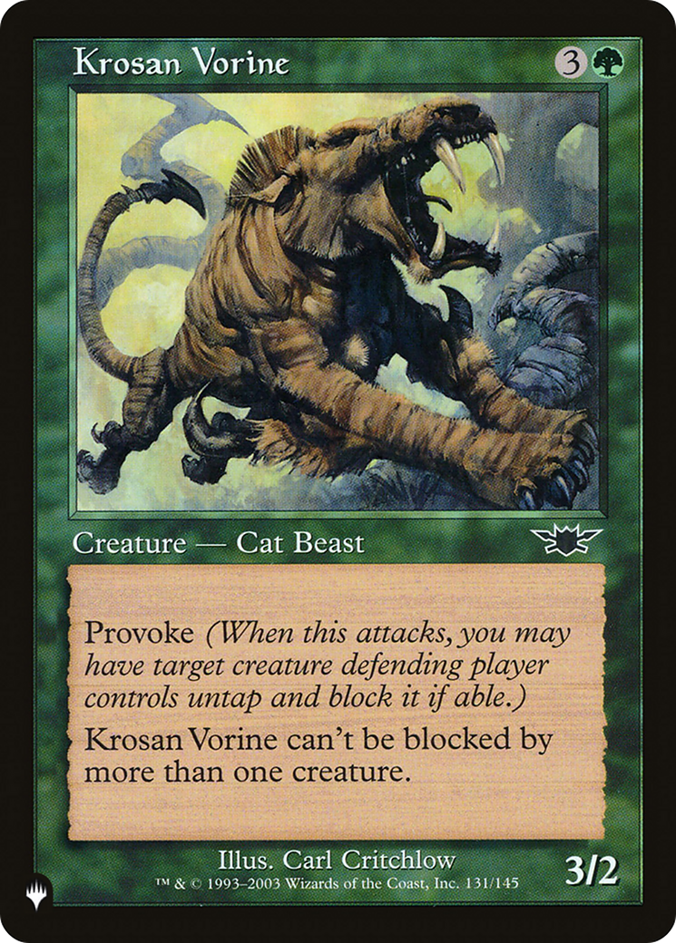 Krosan Vorine [The List Reprints] | Yard's Games Ltd