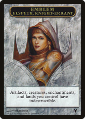 Emblem - Elspeth, Knight-Errant // Soldier Double-Sided Token [Modern Event Deck 2014 Tokens] | Yard's Games Ltd