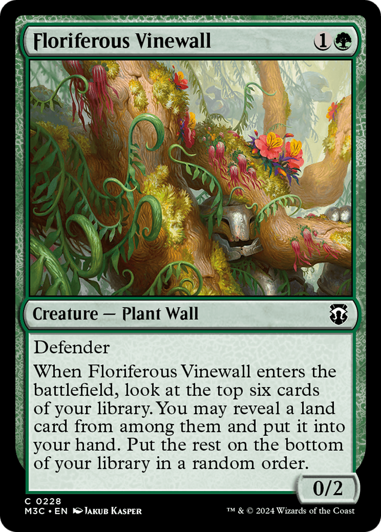 Floriferous Vinewall (Ripple Foil) [Modern Horizons 3 Commander] | Yard's Games Ltd