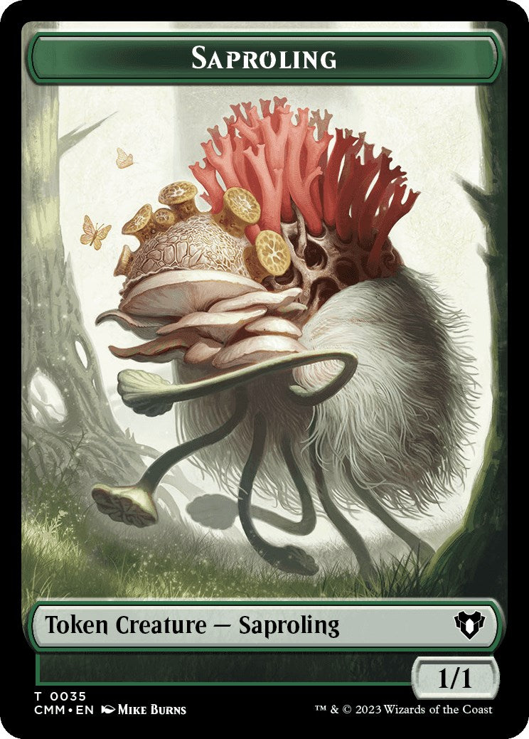 Saproling // Elf Druid Double-Sided Token [Commander Masters Tokens] | Yard's Games Ltd