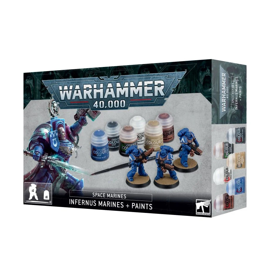 Warhammer 40000 - Space Marines - Infernus Marines + Paints Set | Yard's Games Ltd