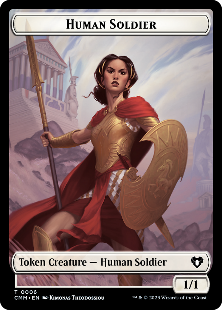 Human Soldier // Elemental (0025) Double-Sided Token [Commander Masters Tokens] | Yard's Games Ltd