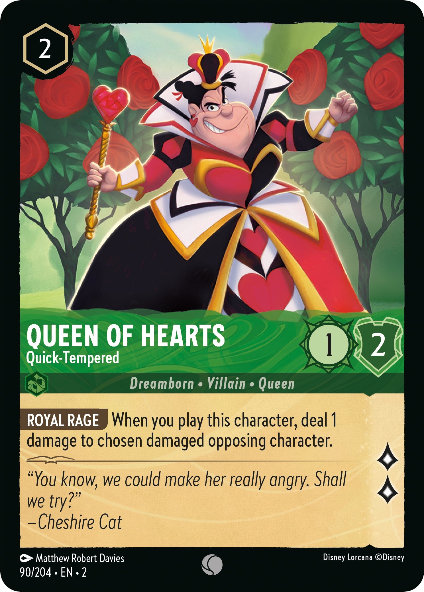 Queen of Hearts - Quick-Tempered (90/204) [Rise of the Floodborn] | Yard's Games Ltd