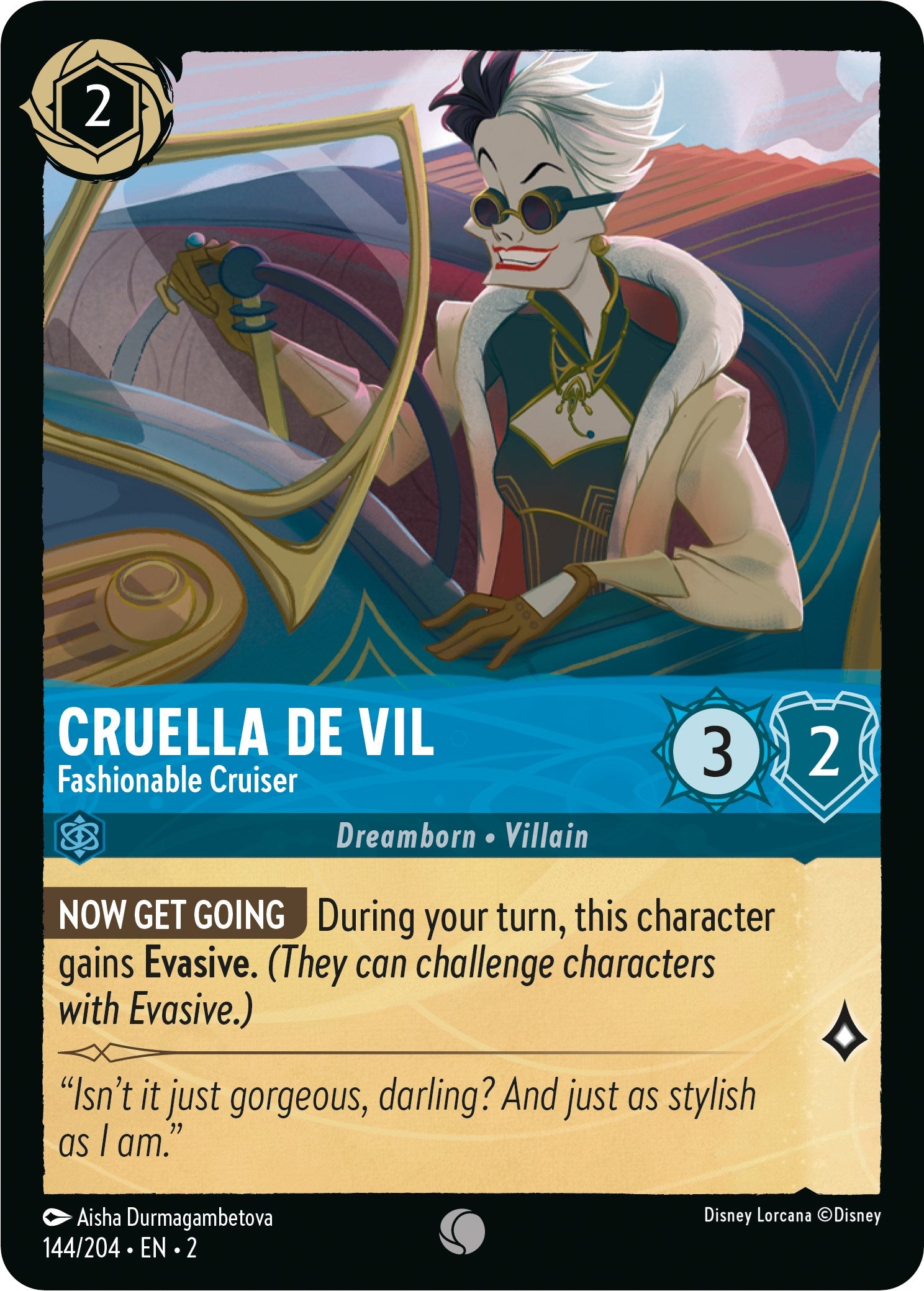 Cruella De Vil - Fashionable Cruiser (144/204) [Rise of the Floodborn] | Yard's Games Ltd