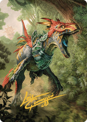 Dinosaur Token Art Card (Gold-Stamped Signature) [The Lost Caverns of Ixalan Art Series] | Yard's Games Ltd