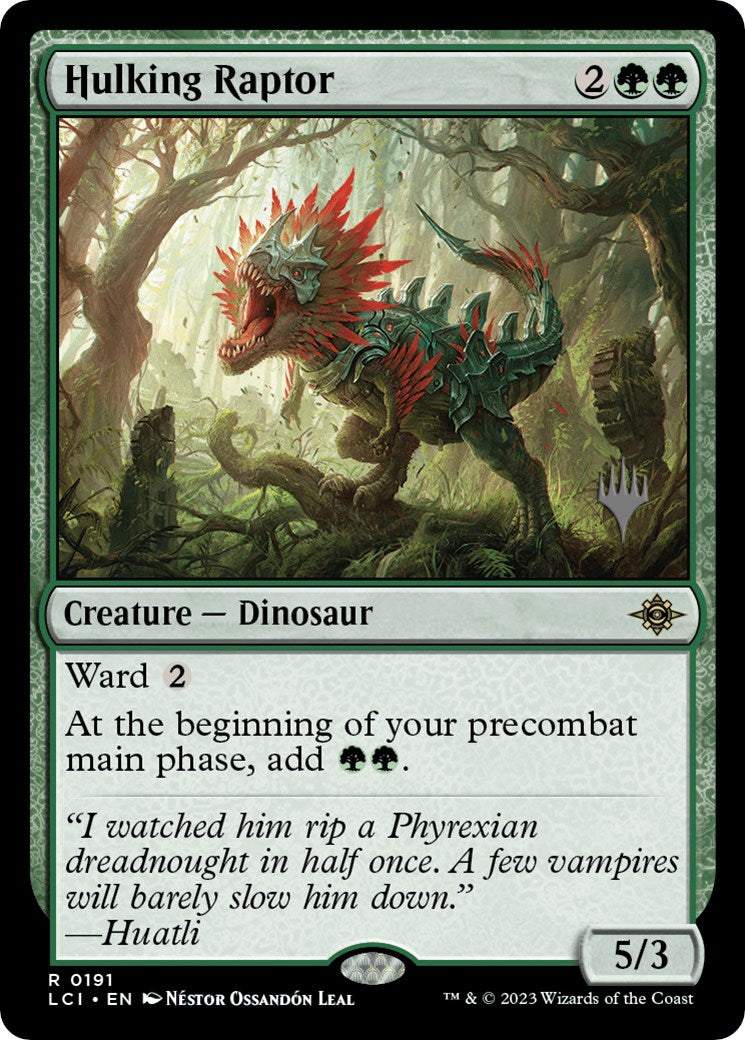 Hulking Raptor (Promo Pack) [The Lost Caverns of Ixalan Promos] | Yard's Games Ltd