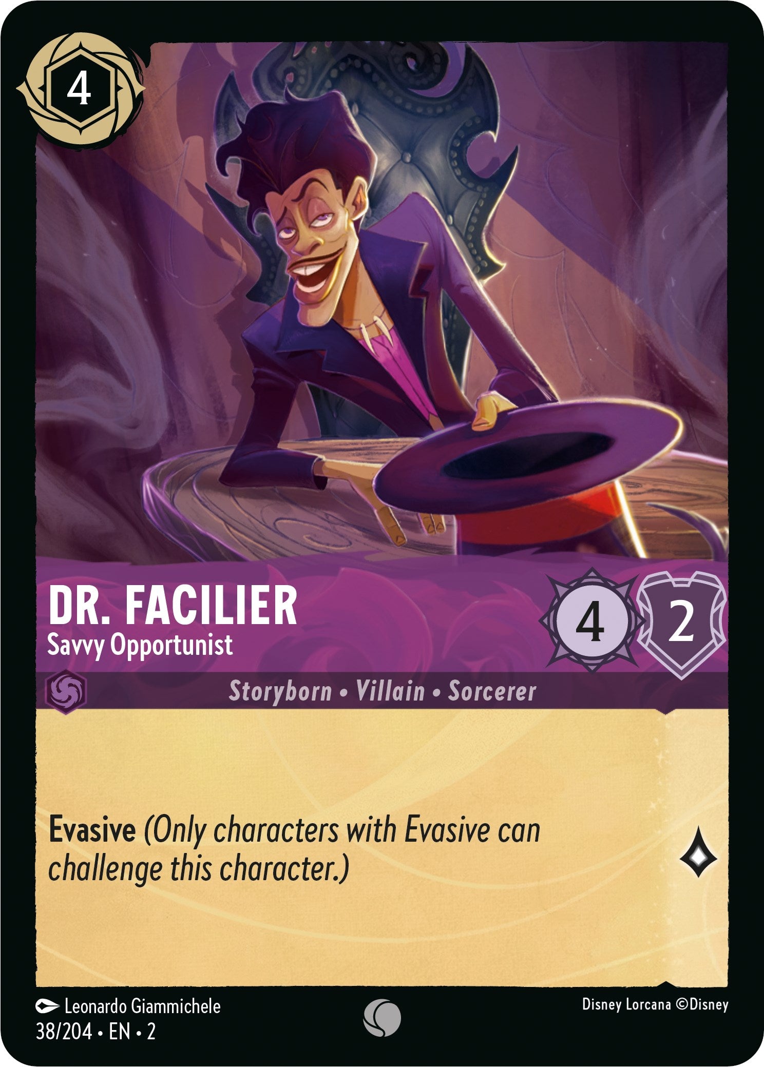 Dr. Facilier - Savvy Opportunist (38/204) [Rise of the Floodborn] | Yard's Games Ltd