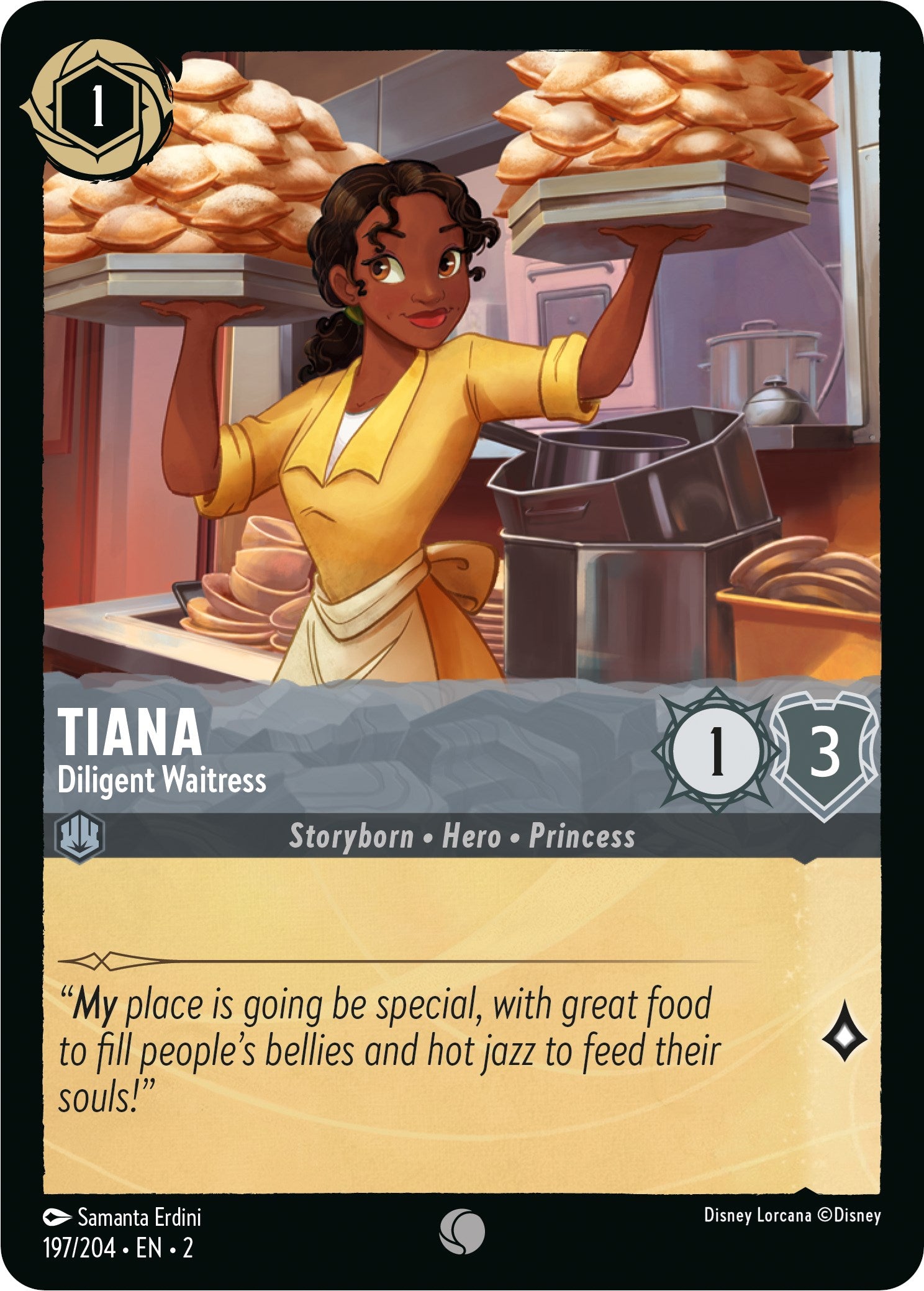 Tiana - Diligent Waitress (197/204) [Rise of the Floodborn] | Yard's Games Ltd