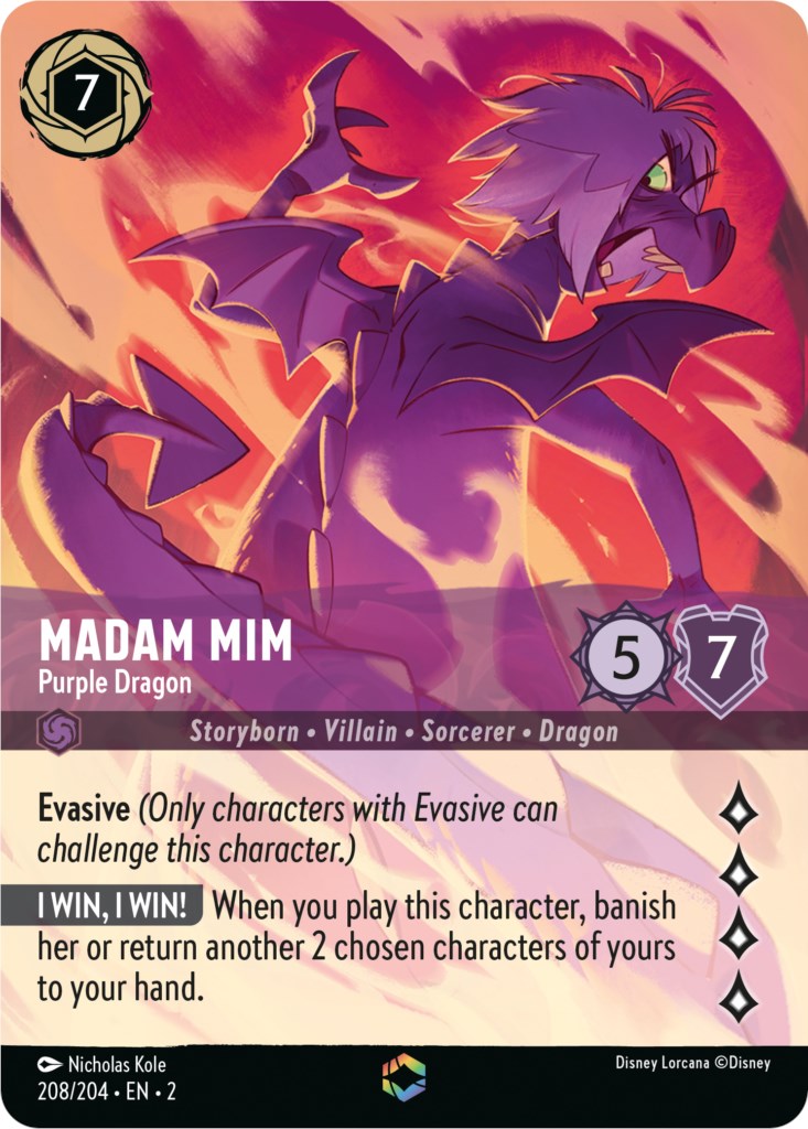 Madam Mim - Purple Dragon (Enchanted) (208/204) [Rise of the Floodborn] | Yard's Games Ltd