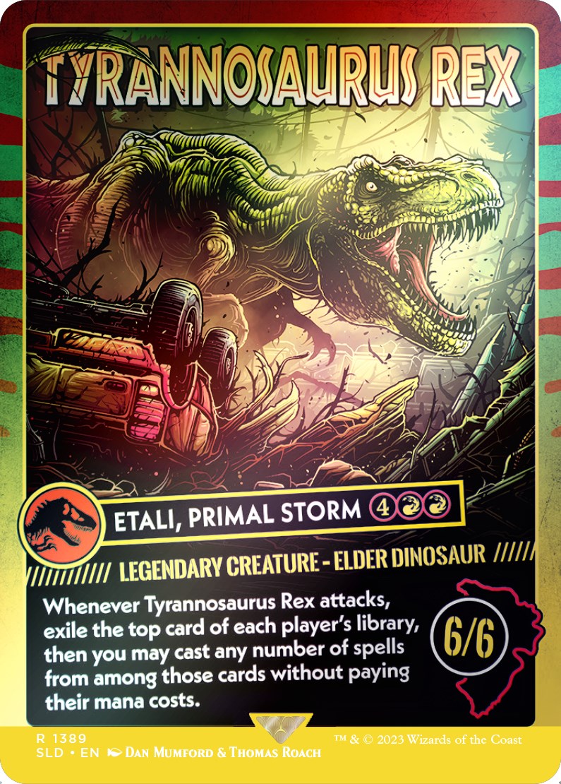 Tyrannosaurus Rex - Etali, Primal Storm (Rainbow Foil) [Secret Lair Drop Series] | Yard's Games Ltd