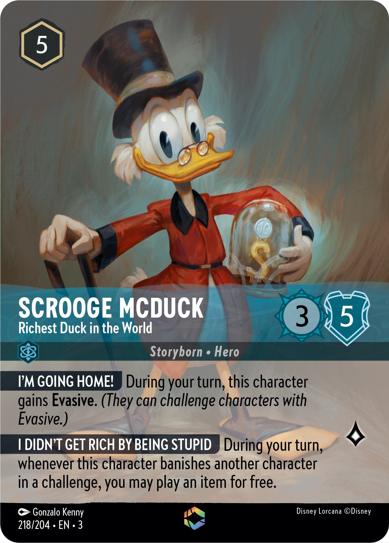 Scrooge McDuck - Richest Duck in the World (Alternate Art) (218/204) [Into the Inklands] | Yard's Games Ltd