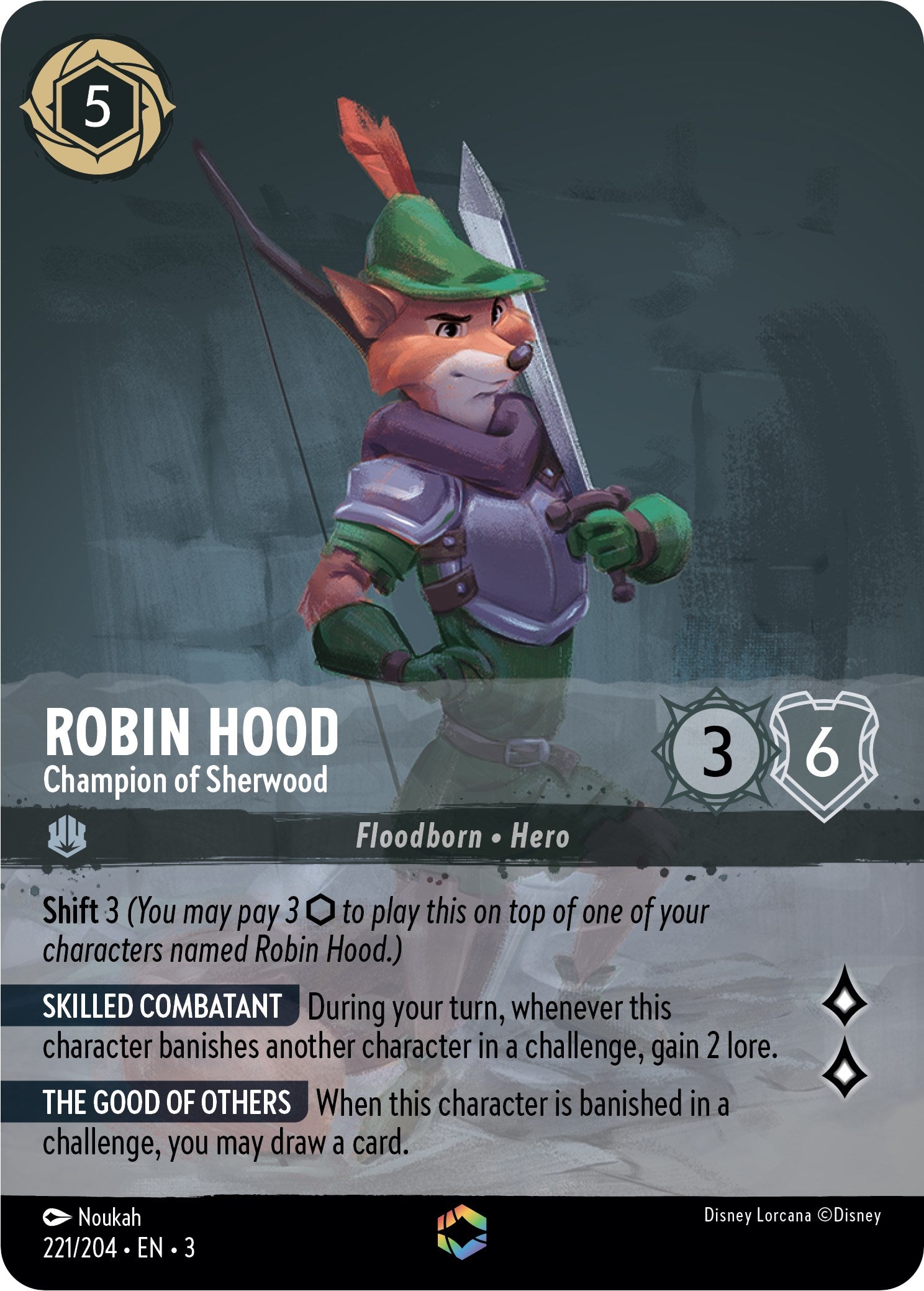 Robin Hood - Champion of Sherwood (Alternate Art) (221/204) [Into the Inklands] | Yard's Games Ltd