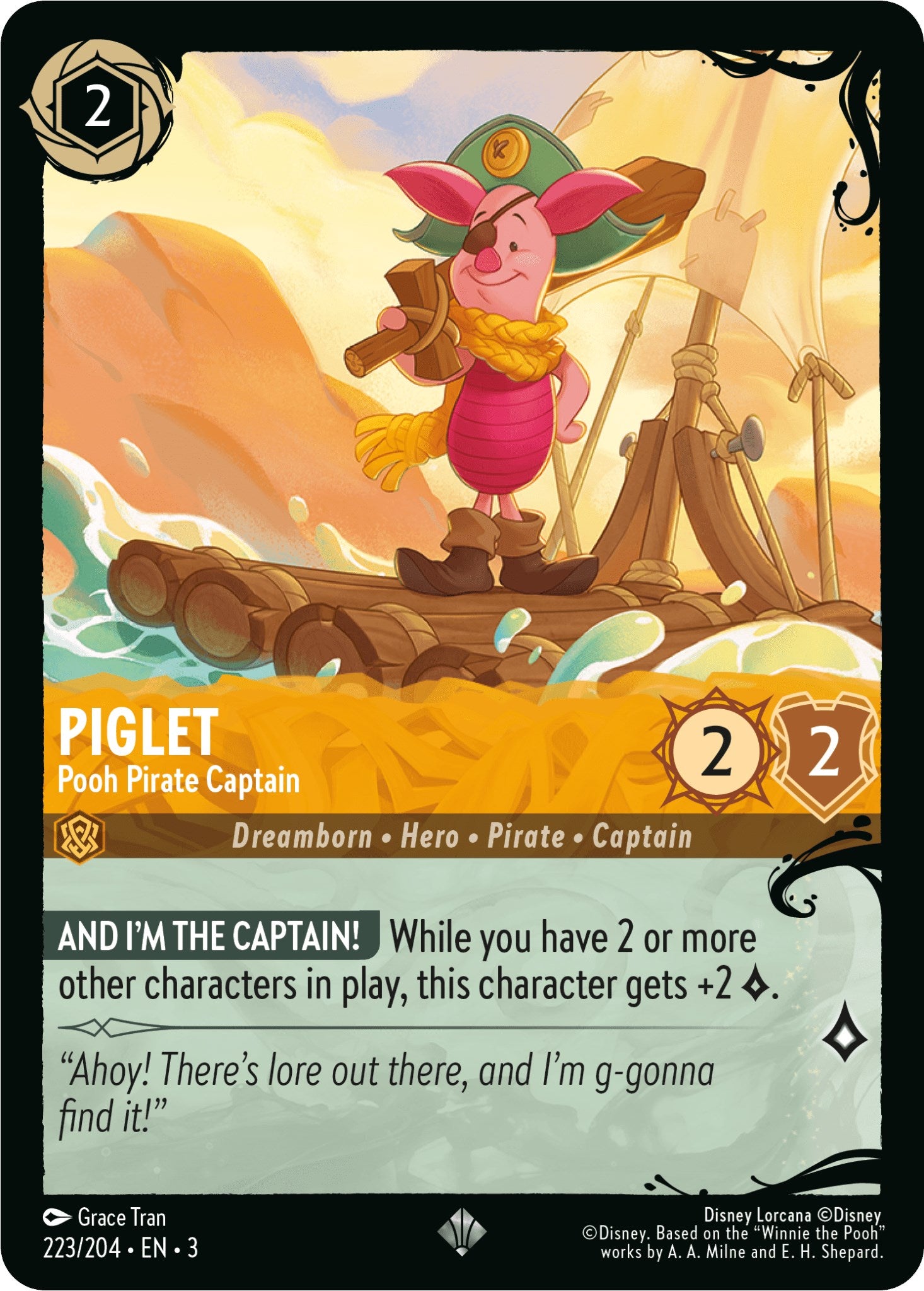 Piglet - Pooh Pirate Captain (223/204) [Ursula's Return] | Yard's Games Ltd