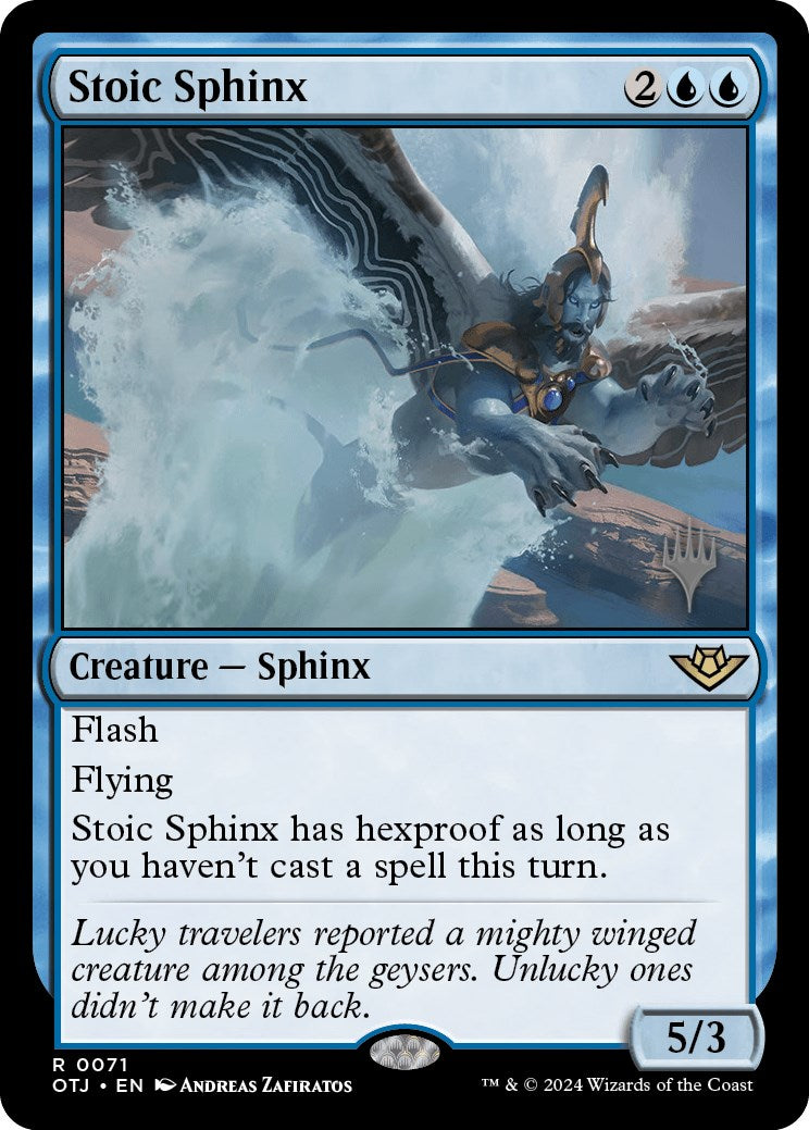 Stoic Sphinx (Promo Pack) [Outlaws of Thunder Junction Promos] | Yard's Games Ltd