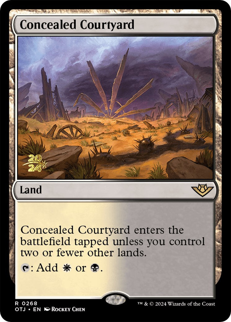 Concealed Courtyard (OTJ) [Outlaws of Thunder Junction Prerelease Promos] | Yard's Games Ltd