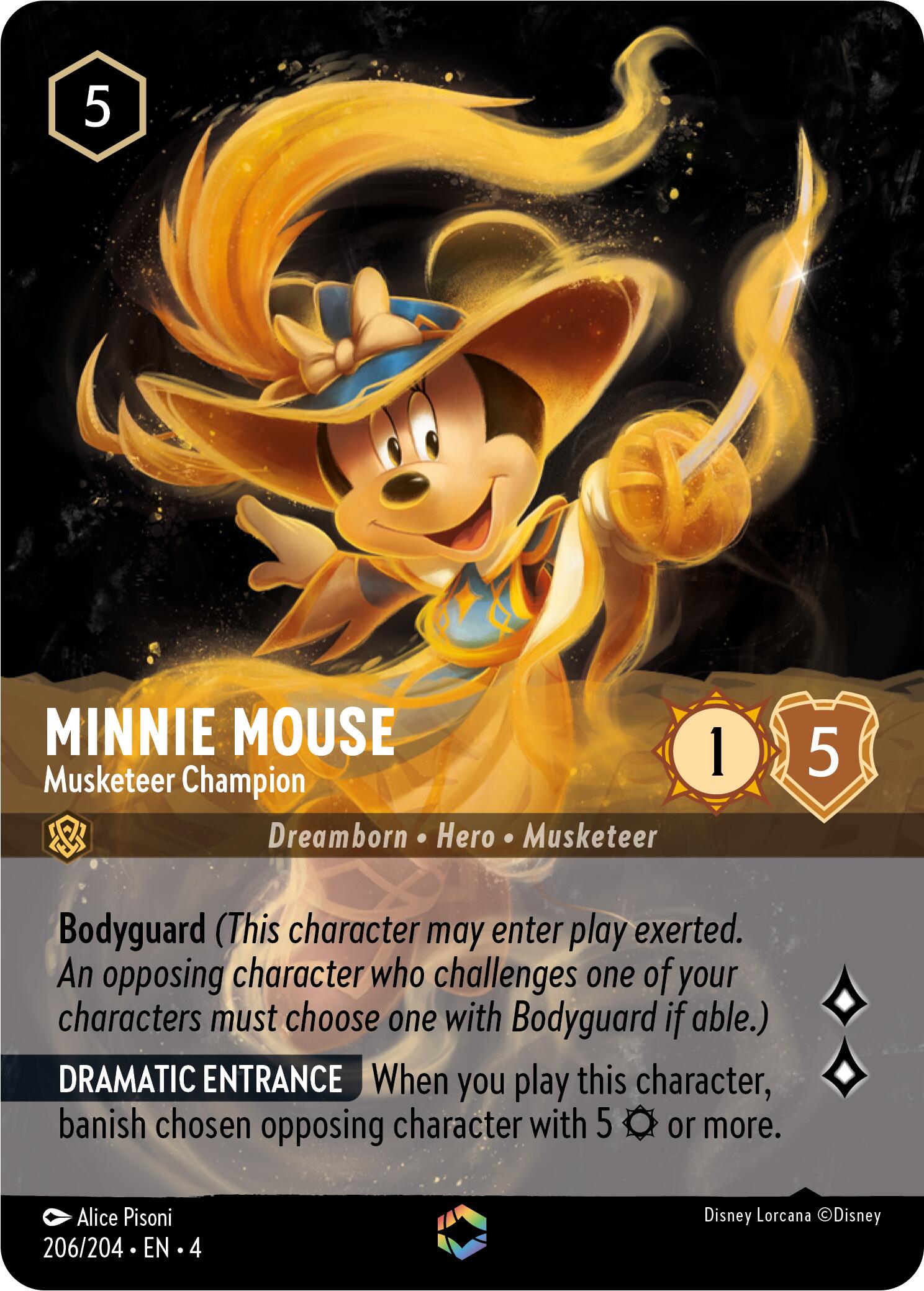 Minnie Mouse - Musketeer Champion (Enchanted) (206/204) [Ursula's Return] | Yard's Games Ltd