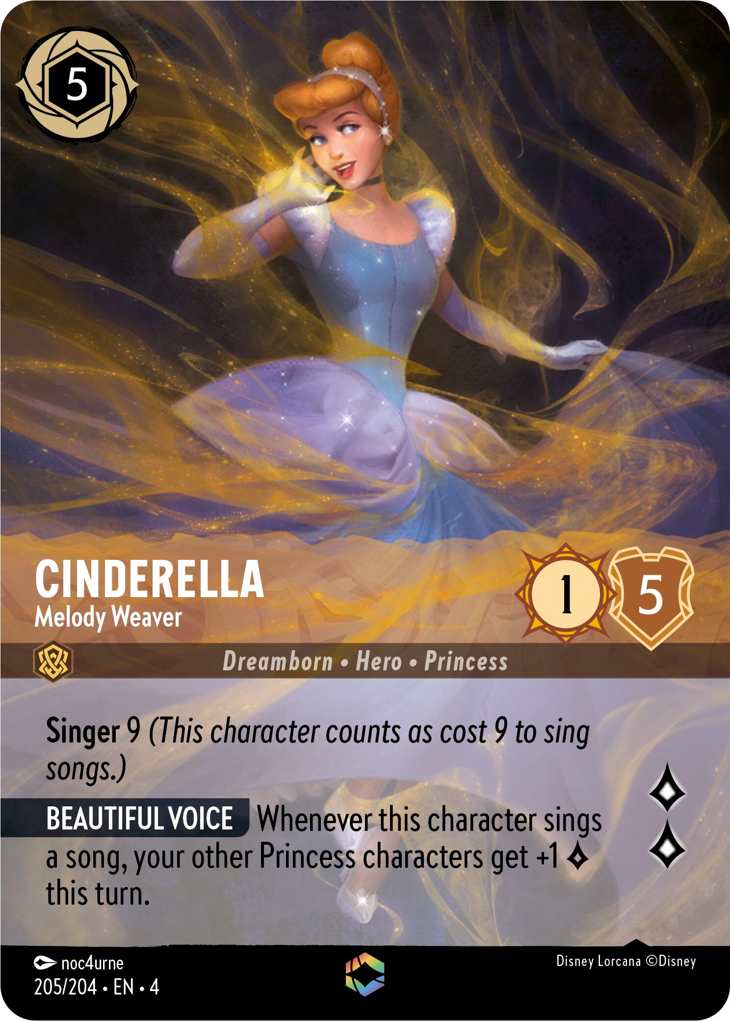 Cinderella - Melody Weaver (Enchanted) (205/204) [Ursula's Return] | Yard's Games Ltd