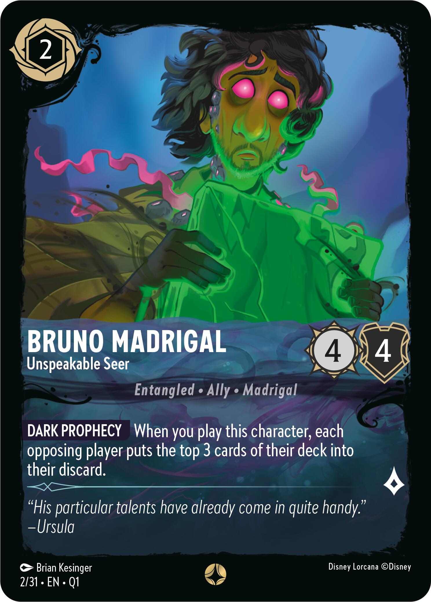 Bruno Madrigal - Unspeakable Seer (2/31) [Illumineer's Quest: Deep Trouble] | Yard's Games Ltd