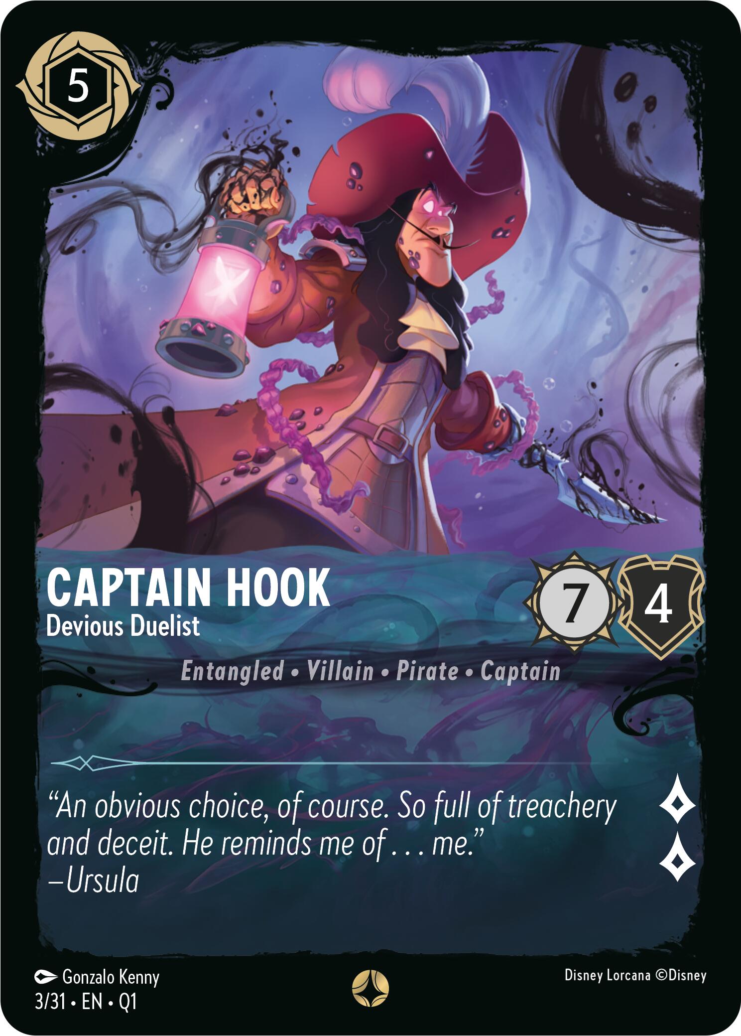 Captain Hook - Devious Duelist (3/31) [Illumineer's Quest: Deep Trouble] | Yard's Games Ltd