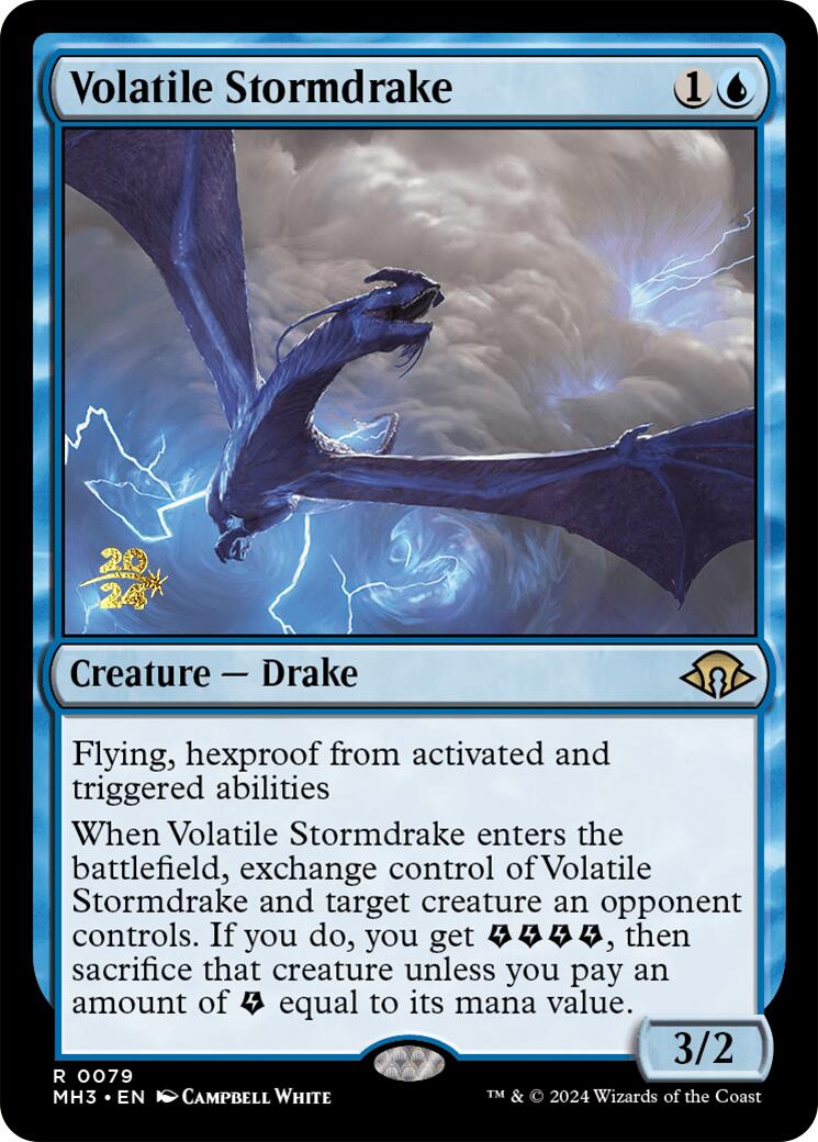 Volatile Stormdrake [Modern Horizons 3 Prerelease Promos] | Yard's Games Ltd