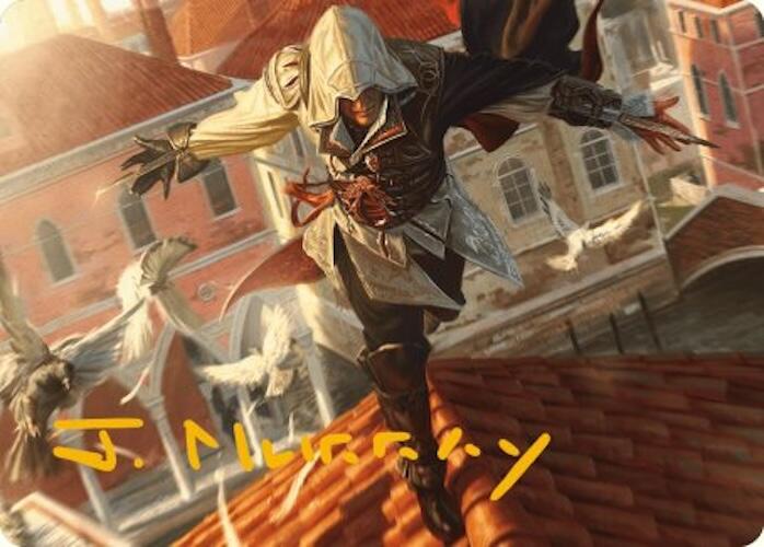 Ezio, Blade of Vengeance Art Card (Gold-Stamped Signature) [Assassin's Creed Art Series] | Yard's Games Ltd