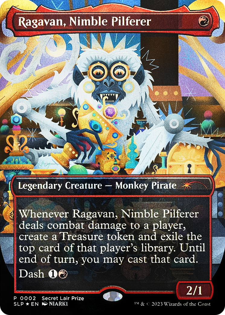 Ragavan, Nimble Pilferer (Borderless) [Secret Lair Showdown] | Yard's Games Ltd