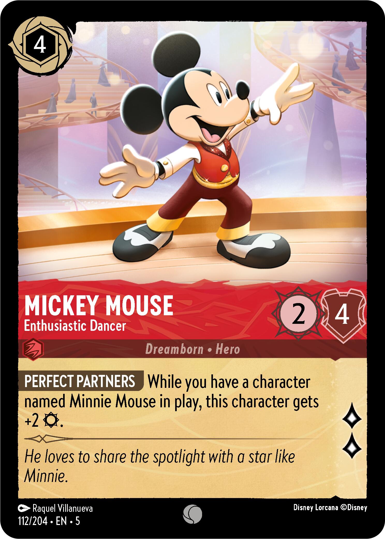 Mickey Mouse - Enthusiastic Dancer (112/204) [Shimmering Skies] | Yard's Games Ltd