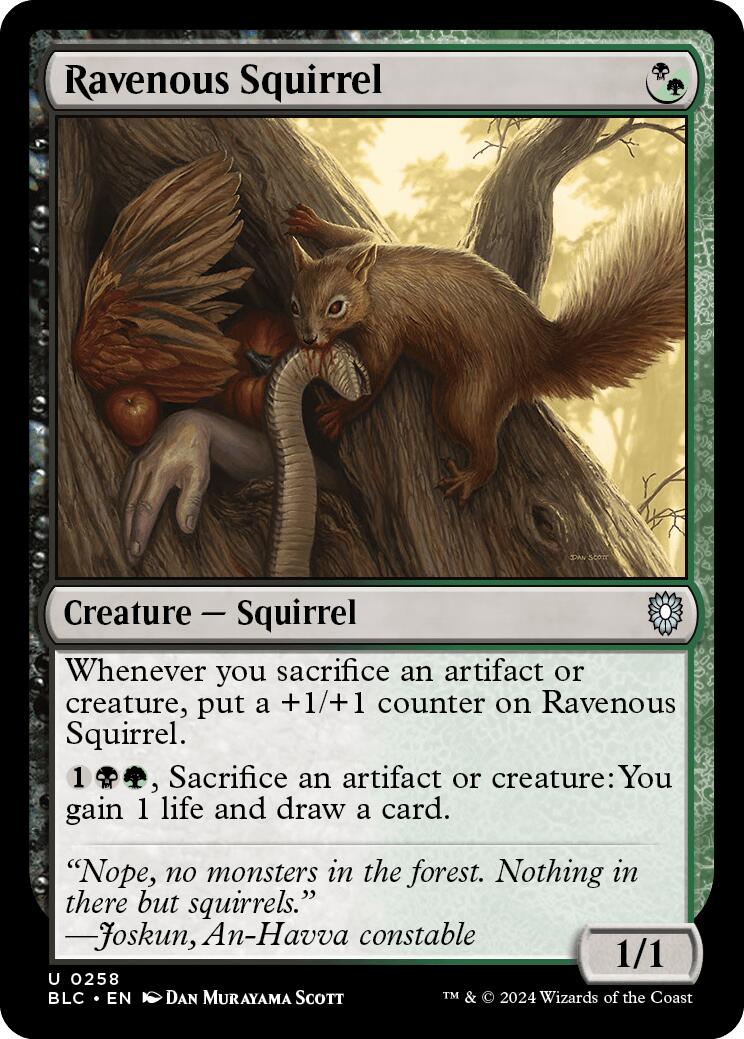 Ravenous Squirrel [Bloomburrow Commander] | Yard's Games Ltd