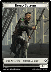 Human Soldier // Wolf (035) Double-Sided Token [Bloomburrow Commander Tokens] | Yard's Games Ltd