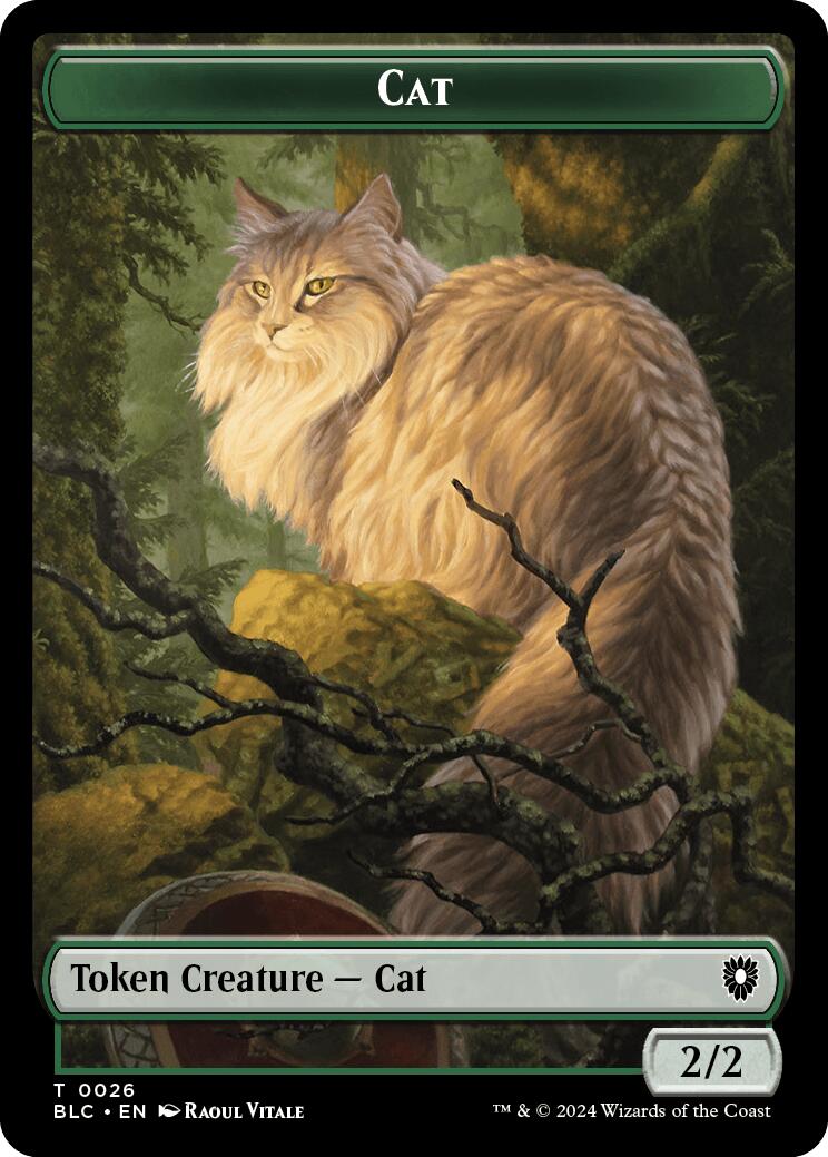 Cat // Beast (025) Double-Sided Token [Bloomburrow Commander Tokens] | Yard's Games Ltd